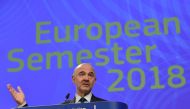 European Commissioner Pierre Moscovici holds a news conference in Brussels, Belgium March 7, 2018. REUTERS/Eric Vidal