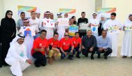 The members of Best Buddies Qatar with officials during the family fun day organised  in cooperation with Marriott Marquis City Center Doha.