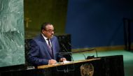 File photo of Ethiopian Prime Minister Hailemariam Desalegn addressing the 72nd United Nations General Assembly at UN headquarters in New York, US, September 22, 2017. REUTERS/Eduardo Munoz