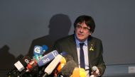 Ex-Catalan leader Carles Puigdemont speaks during a press conference on April 07, 2018 in Berlin, Germany. Cüneyt Karada? - Anadolu
