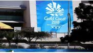 Image of the Commonwealth Games banner on a building. Reuters