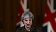 Britain's Prime Minister Theresa May gives a press conference at Downing Street in central London on April 14, 2018 following British military action against Syria. AFP / SIMON DAWSON