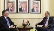 US Secretary of State Mike Pompeo (L) meets with Minister of Foreign Affairs of Jordan Ayman Safadi (R) at Foreign Ministry building during his official visit in Amman, Jordan on April 30, 2018. ( Shadi Nsoor/Anadolu Agency )