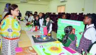 Nargis Raza Otho, Principal of Pakistan International School Qatar (PISQ), interacting with students.