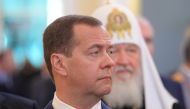 Russian Prime Minister Dmitry Medvedev attends a ceremony inaugurating Vladimir Putin as President of Russia at the Kremlin in Moscow, Russia May 7, 2018. Sputnik/Alexei Druzhinin
