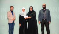 A student is honoured at ‘Sheikh Faleh bin Nasser Al Thani Annual Quran Competition’ organised by Doha Academy. 