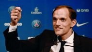 French Ligue 1 football club Paris Saint-Germain’s newly appointed German coach Thomas Tuchel speaks during a press conference after being officially presented by the club’s president at the Parc des Princes Stadium in Paris on Sunday.