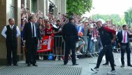 Liverpool manager Juergen Klopp arrives ahead of the final. Reuters/Viacheslav Ratynskyi