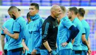 Real Madrid coach Zinedine Zidane and Cristiano Ronaldo during training. Reuters/Gleb Garanich