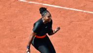 Serena Williams of the USA in action against Kristyna Pliskova (not seen) of Czech Republic during their first round match at the French Open tennis tournament at Roland Garros Stadium in Paris, France on May 29, 2018. (Mustafa Yalç?n/Anadolu Agency)   