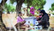 HBJ Foundation brought smile to the face of a Syrian woman by providing food basket.