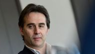 (FILE PHOTO) In this file photo taken on April 23, 2018 coach of the Spanish football team Julen Lopetegui poses at Spain's Sport City in Las Rozas near Madrid. AFP / Javier SORIANO
