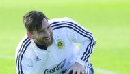 Argentina's forward Lionel Messi takes part in a training session at the team's base camp in Bronnitsy, near Moscow, Russia, on June 11, 2018, ahead of the Russia 2018 World Cup football tournament. AFP / Juan Mabromata