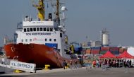 The Aquarius rescue ship arrives to port carrying migrants in Valencia, Spain June 17, 2018. Reuters/Heino Kalis