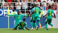 Senegal's M'Baye Niang celebrates scoring their second goal with team mates REUTERS/Maxim Shemetov
