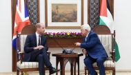 Duke of Cambridge Prince William meets with Palestinian President Mahmoud Abbas during his official visit on June 27, 2018 in Ramallah, West Bank. (Palestinian Presidency /  Anadolu Agency)