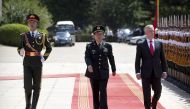 China's Defense Minister Wei Fenghe and U.S. Defense Secretary Jim Mattis review an honor guard during a welcome ceremony at the Bayi Building in Beijing, Wednesday, June 27, 2018. Mark Schiefelbein/Pool via Reuters