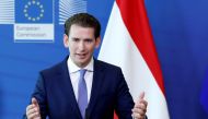 Austrian Chancellor Sebastian Kurz holds a news conference after meeting European Commission President Jean-Claude Juncker at the EU Commission headquarters in Brussels, Belgium, June 6, 2018. REUTERS/Francois Lenoir