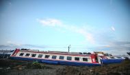 A photo shows the scene after several bogies of a passenger train derailed at the Sarilar village of Tekirdag’s Corlu district on July 09, 2018. (Berk Özkan | Anadolu Agency)