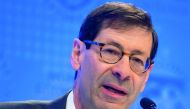 Maurice Obstfeld, Economic Counsellor and Director of the Research Department at the IMF, holds a press briefing on the World Economic Outlook on April 17, 2018 in Washington, DC.  AFP / Saul Loeb