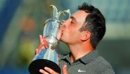 Italy's Francesco Molinari kisses the Claret Jug after winning the 147th Open Championship. Reuters/Andrew Yates

