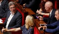 Jean-Luc Melenchon, leader of far-left opposition France Insoumise (France Unbowed) political party, and La France Insoumise members of parliament attend a no-confidence vote against French government as part of the political crisis surrounding French pre