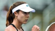 Alize Cornet of France reacts after scoring a point against Angelique Kerber of Germany during day three of the Rogers Cup at IGA Stadium on August 8, 2018 in Montreal, Quebec, Canada. Minas Panagiotakis/Getty Images/AFP