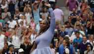 Serena Williams of the US celebrates her win during her women's singles match against Kaia Kanepi of Estonia on Day 7 of the 2018 US Open at the USTA Billie Jean King National Tennis Center on September 2, 2018 in New York City. / AFP / TIMOTHY A. CLARY 