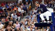 Serena Williams of the USA argues with chair umpire Carlos Ramos while playing Naomi Osaka of Japan in the women’s final on day thirteen of the 2018 U.S. Open tennis tournament at USTA Billie Jean King National Tennis Center. Robert Deutsch-USA TODAY Spor