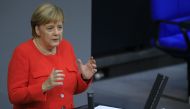 German Chancellor Angela Merkel makes a speech during a session for budget discussions at German Federal Parliament (Bundestag) in Berlin, Germany on September 12, 2018. Abdülhamid Ho?ba? - Anadolu