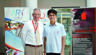 Year 11 student Justin Reece (right), with Doha British School (DBS) Principal Terry McGuire.