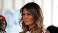 U.S. first lady Melania Trump looks on as she visits a hospital in Accra, Ghana, October 2, 2018. REUTERS/Carlo Allegri