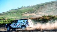 Qatar’s Adel Abdulla in action at the 2018 Rally of Morocco yesterday.

