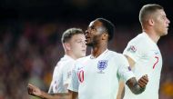 England’s Raheem Sterling celebrates scoring their first goal against Spain UEFA Nations League at the Estadio Benito Villamarin, Seville, Spain in this October 15 file picture.