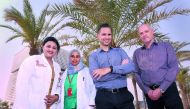 The team of researchers at WCM-Q, who discovered the new method of predicting the gender of date palms, poses for a snap. 