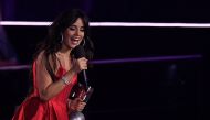 US-Cuban singer Camila Cabello speaks after winning the Best Song award during the MTV Europe Music Awards at the Bizkaia Arena in the northern Spanish city of Bilbao on November 4, 2018. AFP / LLUIS GENE