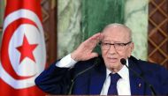 Tunisian President Beji Caid Essebsi holds a press conference at the Carthage Presidential Palace in Tunis, Tunisia on November 08, 2018. (Yassine Gaidi/Anadolu Agency)