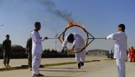 Afghan National Army (ANA) cadets demonstrate their skills during a graduation ceremony at the ANA training centre in Herat province on November 19, 2018. AFP / Hoshang Hashimi 