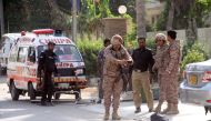 Pakistani security forces take measures outside the Chinese consulate after an armed attack in  Karachi on November 23, 2018. At least seven people were killed. (Sabir Mazhar/Anadolu Agency)