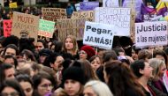 People attend a rally against gender-based and sexual violence against women in Madrid, Spain, November 25, 2018. REUTERS/Sergio Perez