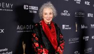 FILE PHOTO: Author Margaret Atwood poses after winning the Academy Board of Directors Tribute award during the Canadian Screen Awards in Toronto, Ontario, Canada, March 11, 2018. REUTERS/Fred Thornhill/File Photo