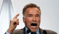 Actor Arnold Schwarzenegger speaks during the COP24 UN Climate Change Conference 2018 in Katowice, Poland December 3, 2018. Reuters/Kacper Pempel