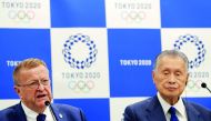 International Olympic Committee (IOC) Vice President John Coates and President of Tokyo 2020 Olympic and Paralympic organising committee Yoshiro Mori attend their news conference in Tokyo, Japan, July 12, 2018. Reuters/Kim Kyung-Hoon
