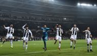 (From L) Juventus' German midfielder Emre Can, Juventus' Portuguese forward Cristiano Ronaldo, Juventus' Italian goalkeeper Mattia Perin, Juventus' Bosnian midfielder Miralem Pjanic, Juventus' Italian defender Giorgio Chiellini and Juventus' Italian defen