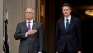 James Mattis welcomes British State Secretary for Defense Gavin Williamson to the Pentagon in Arlington, Virginia, February 1, 2018. Reuters/Yuri Gripas
