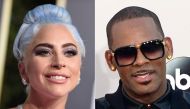 Singer Lady Gaga (L) at the 76th annual Golden Globe Awards on January 6, 2019, in Beverly Hills and singer R. Kelly at the 2013 American Music Awards on November 24, 2013, in Los Angeles.  AFP / Valerie Macon & Frederic J Brown
 