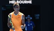 Spain's Rafael Nadal celebrates his victory against Australia's James Duckworth during their men's singles match on day one of the Australian Open tennis tournament in Melbourne on January 14, 2019. AFP / Jewel Samad 