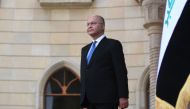 Iraqi President Barham Salih awaits the arrival of the King of Spain in the capital Baghdad on January 30, 2019. / AFP / AHMAD AL-RUBAYE 