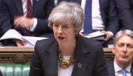 A video grab from footage broadcast by the UK Parliament's Parliamentary Recording Unit (PRU) shows Britain's Prime Minister Theresa May making a statement on Brexit in the House of Commons in London on February 12, 2019. AFP PHOTO / PRU 