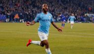 Manchester City's Raheem Sterling celebrates scoring their third goal Action Images via Reuters/Matthew Childs